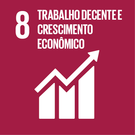 ODS 08 — Trabalho Decente e Crescimento Econômico: identidade visual oficial