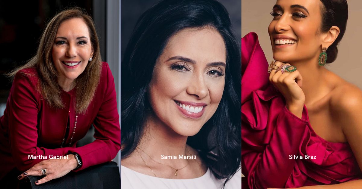 Colagem de retratos de mulheres empreendedoras